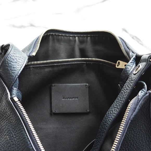 All Saints Kita Small Leather Backpack in Marine Blue - Picture 6 of 12